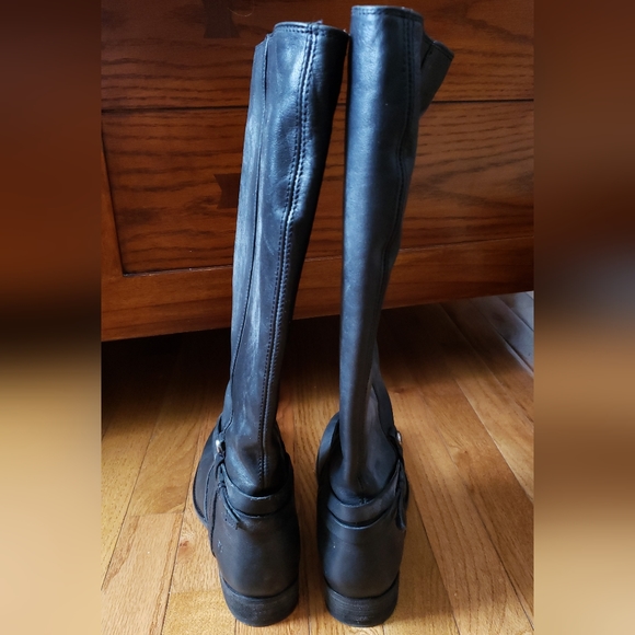 Frye Melissa Belted Tall Black (and Patina/Gray Tones) Boots 8.5 - Picture 8 of 13